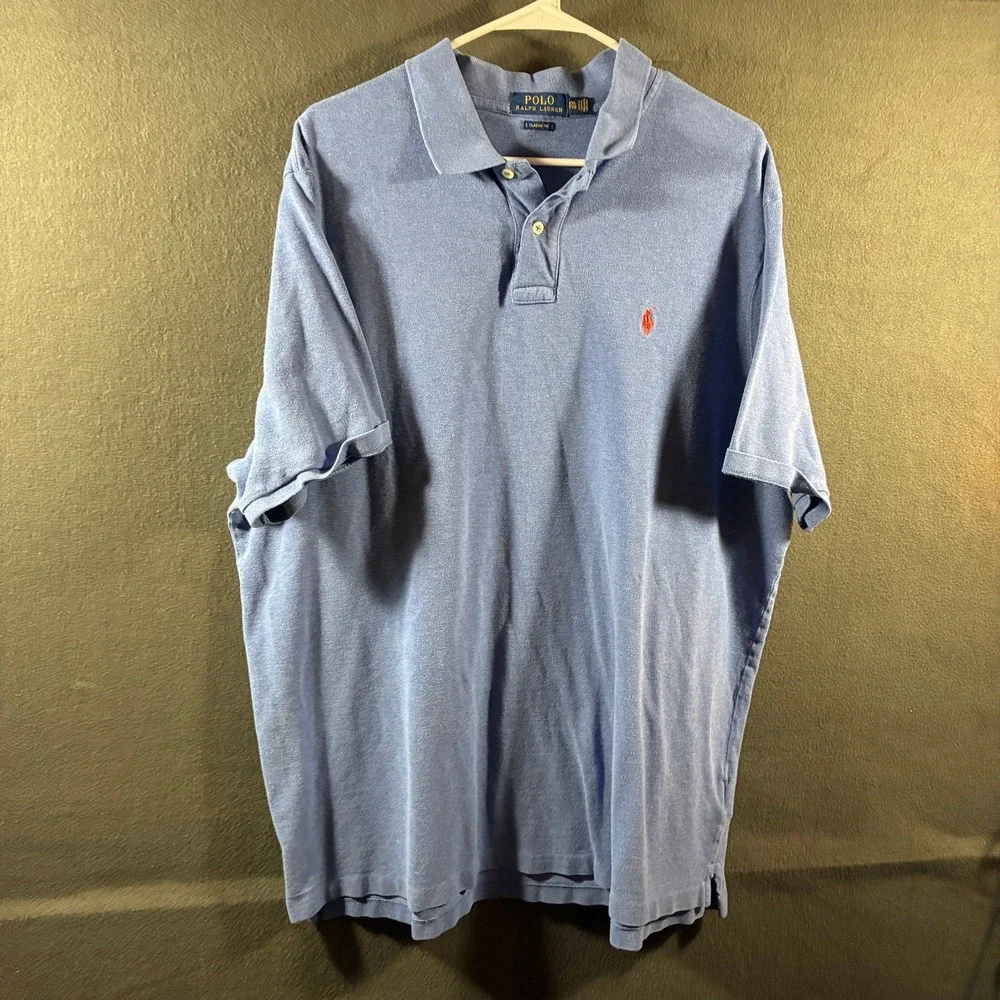 Polo Ralph Lauren Shirt Short Sleeve Cotton Pique Blue XXL